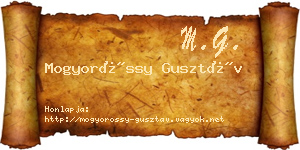 Mogyoróssy Gusztáv névjegykártya
