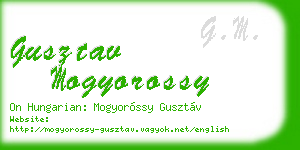 gusztav mogyorossy business card